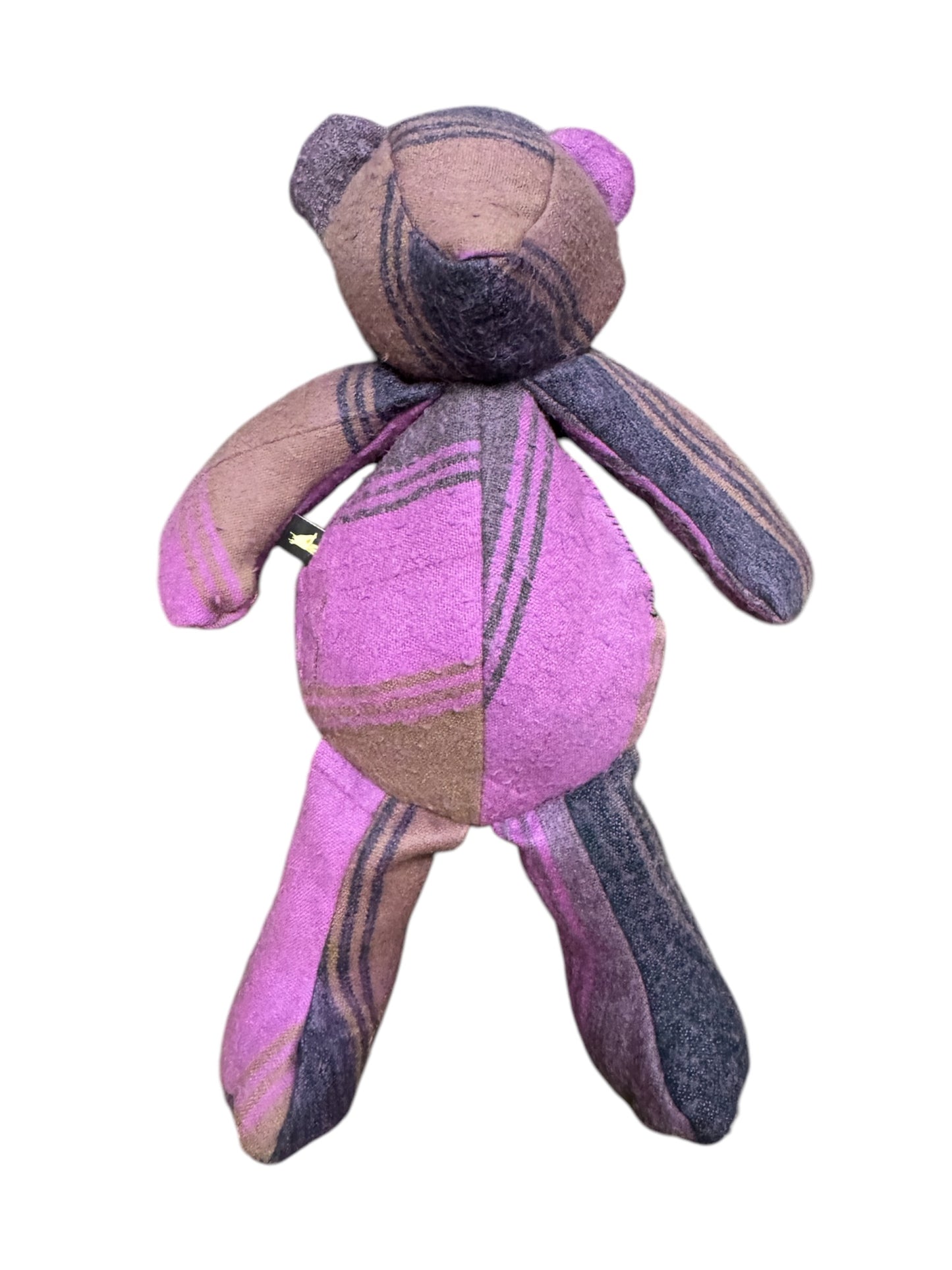 Purple flannel bear bag