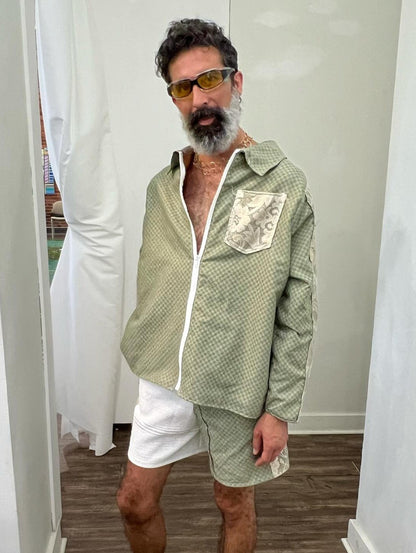 Green Checker/lace jacket