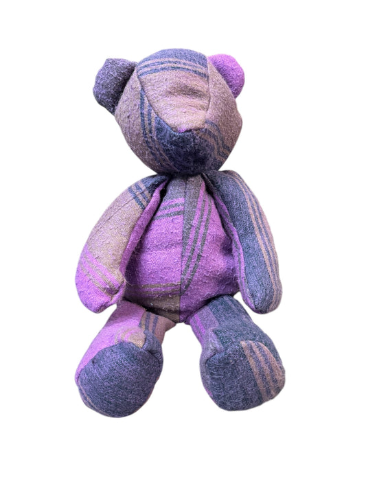 Purple flannel bear bag