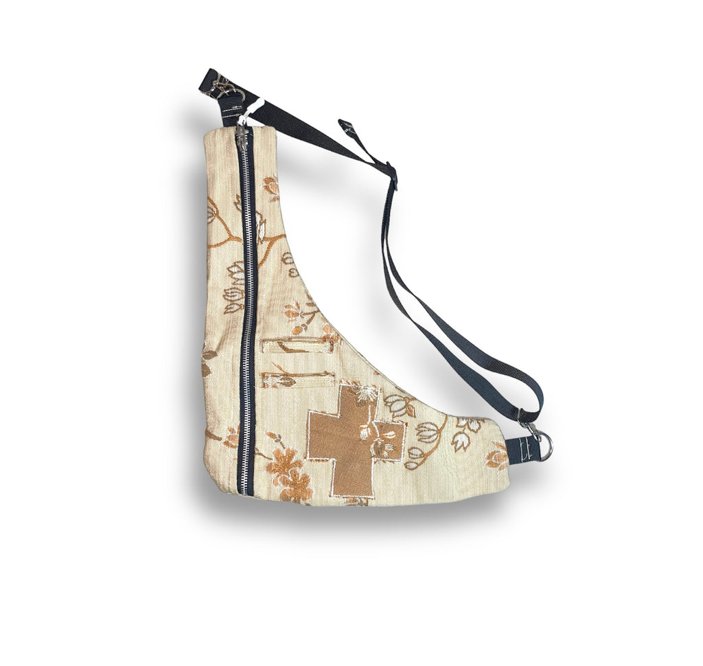 Boomerang bag (tan/floral)