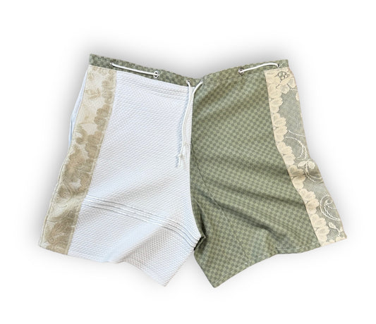 Green Checker/lace shorts
