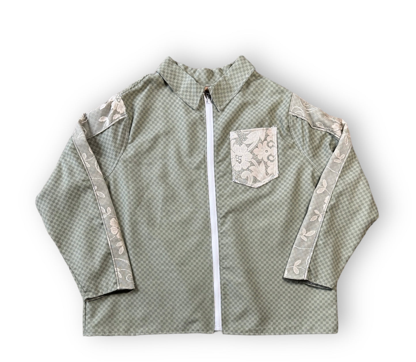 Green Checker/lace jacket