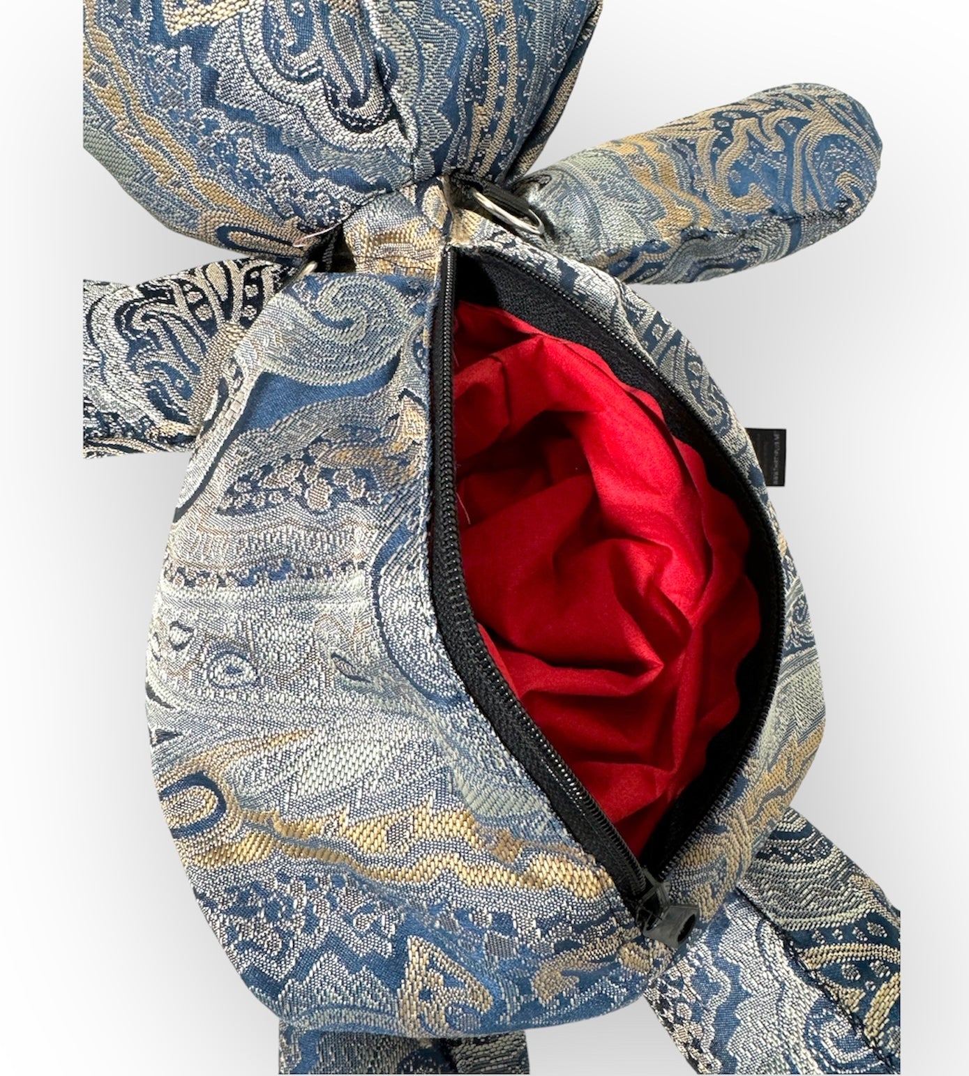Blue paisley bear bag