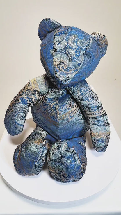 Blue paisley bear bag