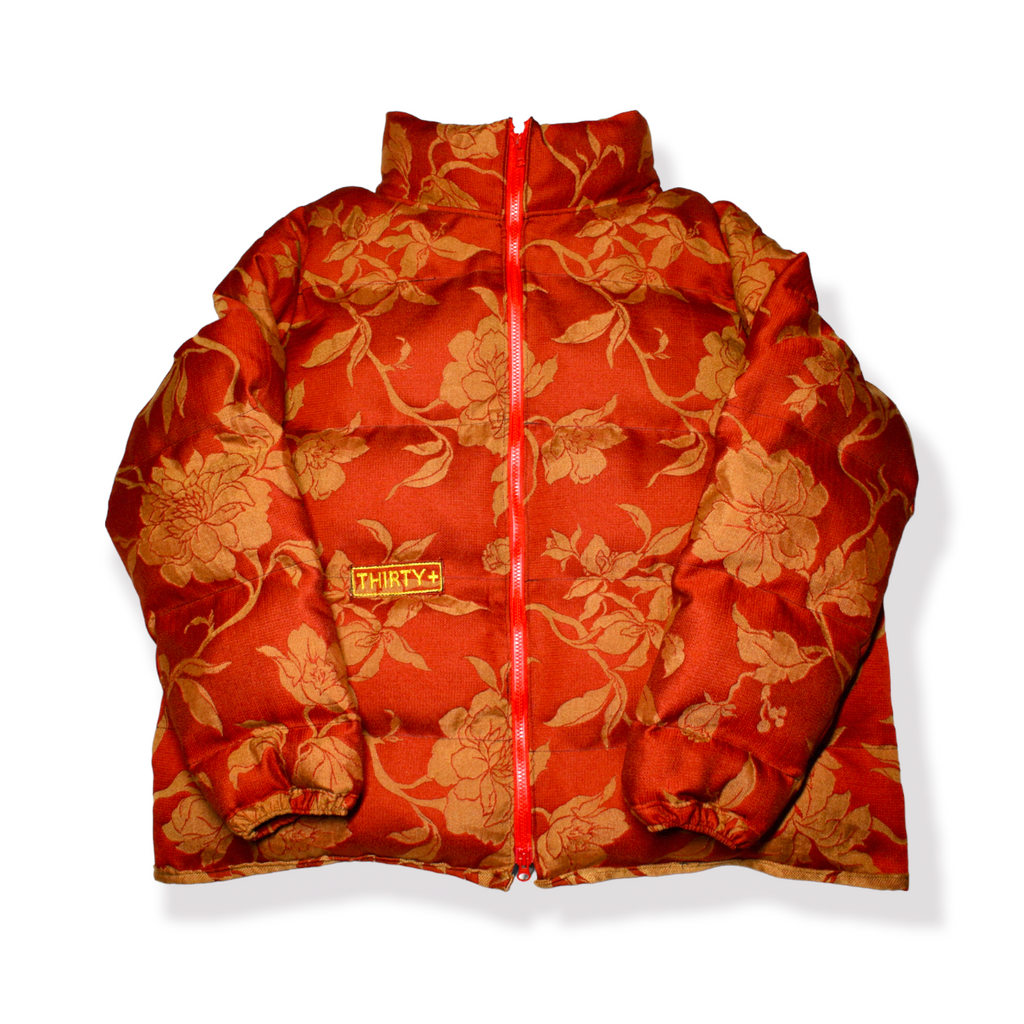Red floral Puffer