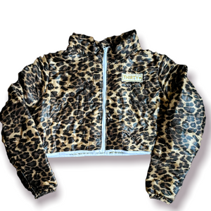 Cheetah print puffer